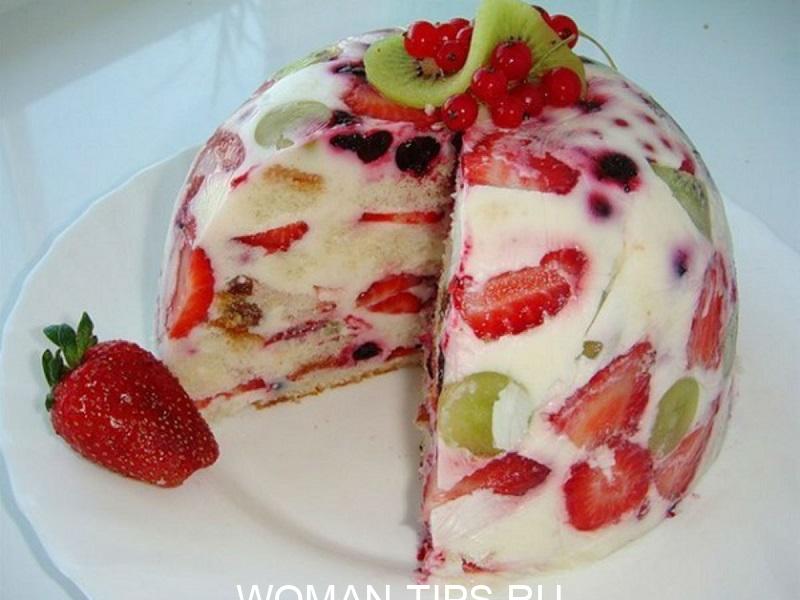 Фруктовый торт без выпечки — это наслаждение вкусом! Невероятно воздушный десерт. 1-261-5866383
