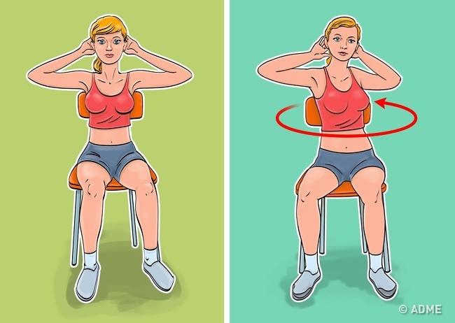 7 упражнений для плоского живота и тонкой талии, которые можно делать не вставая со стула 2-111-2-8908764